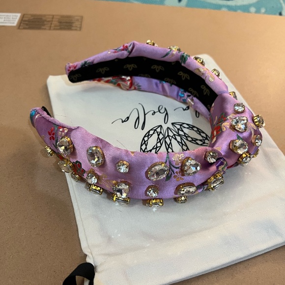 La Bella Purple Silk Embellished Headband - Picture 3 of 16